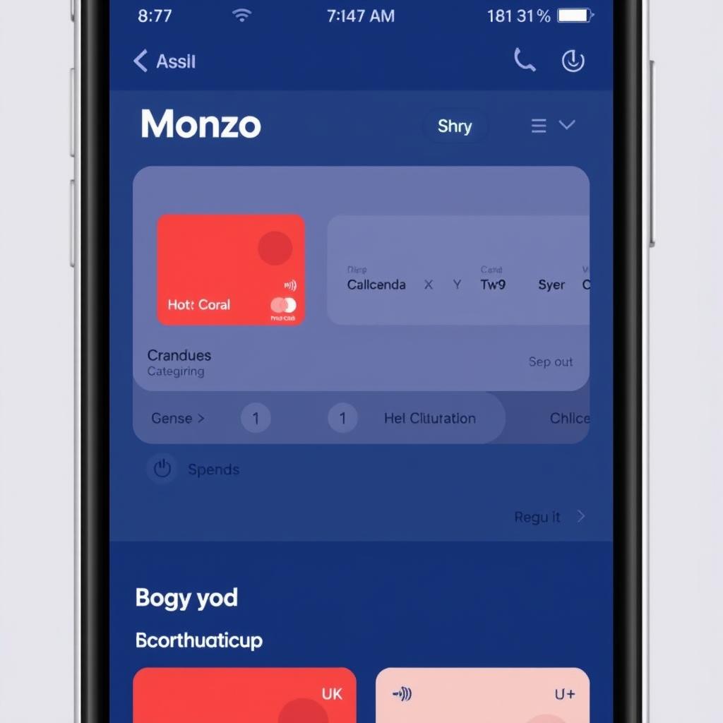 Monzo app interface showing budget categories Monzo app interface showing budget categories