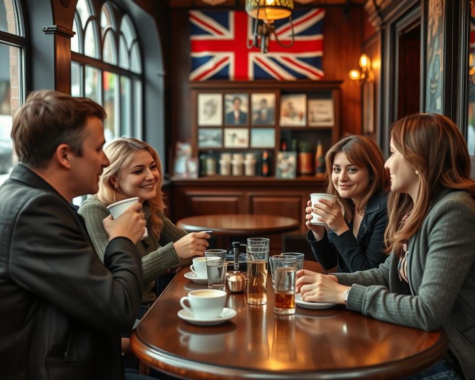 Person enjoying guilt-free spending at a café with friends
