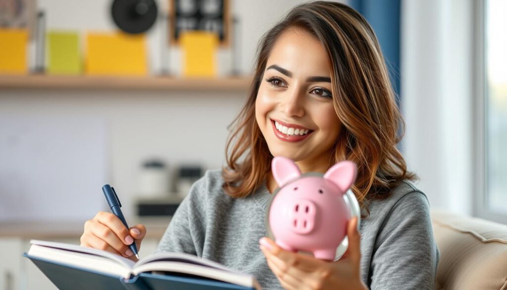 Person setting new financial goals after achieving £500 savings